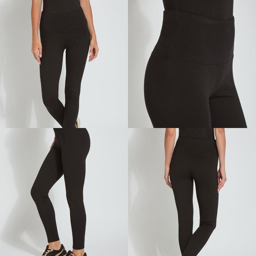 LYSSE Black Ponte Knit Signature Center Seam Skinny Pant Size Small
